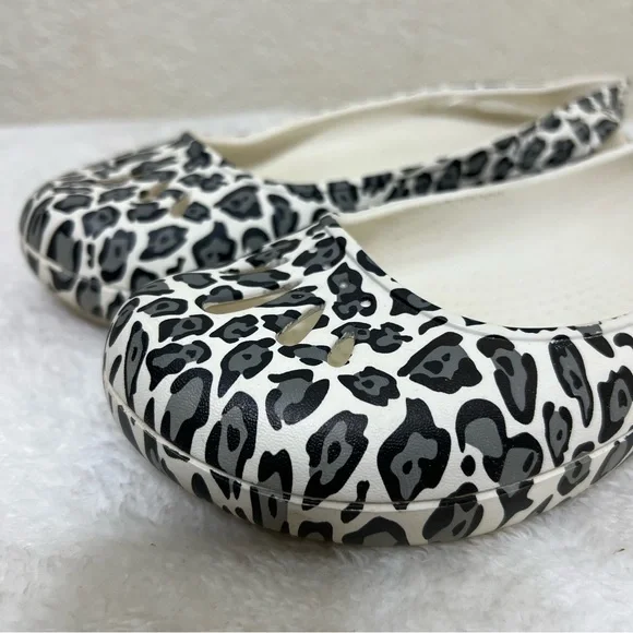 Crocs Kadee Ballet Flats White Leopard Print Size 8 - Picture 2 of 13